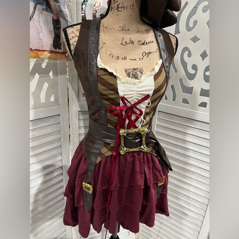 Spirit Brown and Burgundy Pirate Dress - Picture 3 of 7